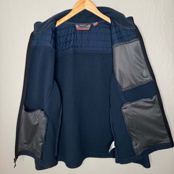 FREE COUNTRY Chayote Grid Fleece Full Zip Blue Denim Trails Men’s Large (42-44) - Picture 11 of 16